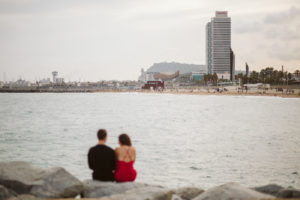 Proposal at the beach in Barcelona