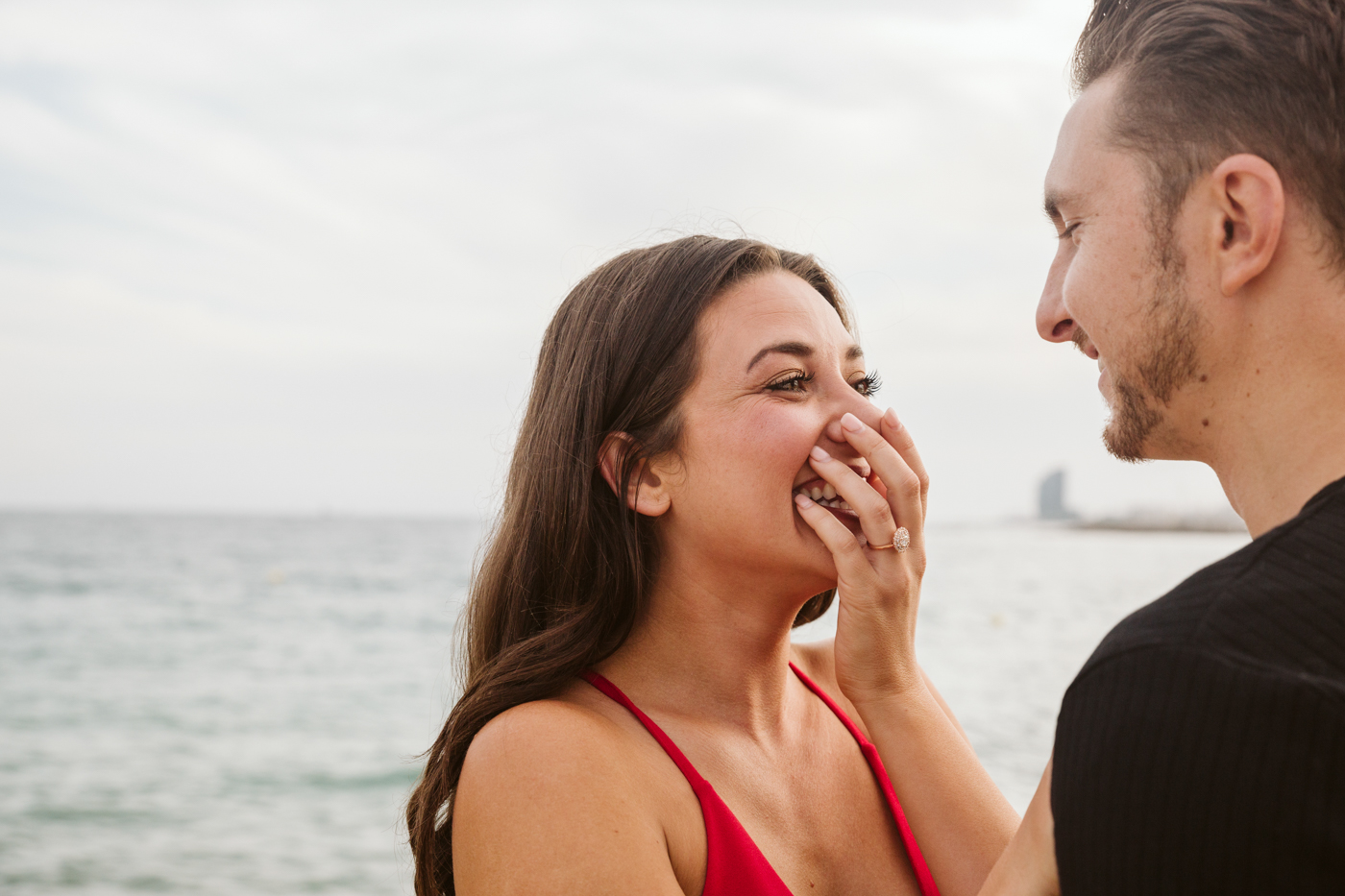 Proposal at the beach in Barcelona