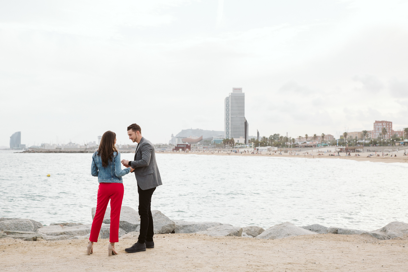 Beach proposal in Barcelona