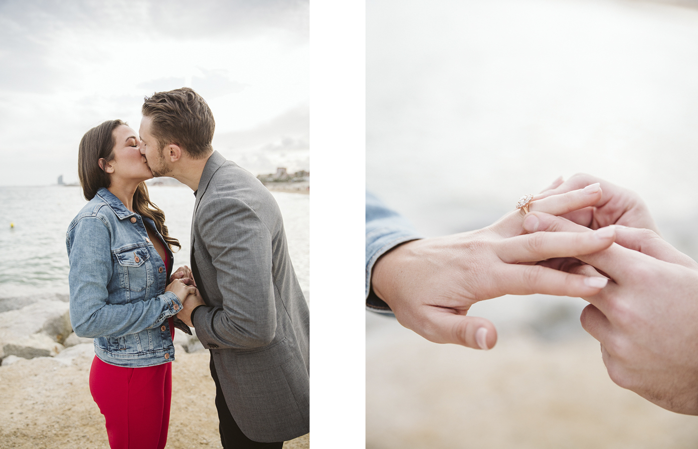 Marriage proposal at the beach in Barcelona | Natalia Photography